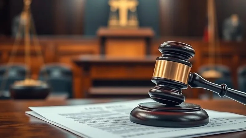 A photorealistic, professional photography, 8K, cinematic lighting, sharp focus, depth of field, shot on a high-end DSLR, depicting a judge's gavel resting on a legal brief, with a blurred background of a court setting, emphasizing the seriousness of legal enforcement.
