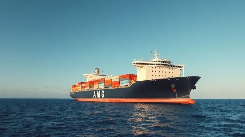 photorealistic, professional photography, 8K, cinematic lighting, sharp focus, depth of field, shot on a high-end DSLR, a modern, well-maintained cargo ship sailing smoothly on calm, open ocean waters under a clear blue sky, a sense of security, efficiency, and proactive management, symbolizing risk mitigation and safe passage.