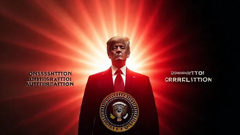 A photorealistic conceptual image depicting three distinct zones of power: a bright, strong zone labeled 'Congressional Authorization' with a powerful presidential seal, a muted 'Twilight Zone' with ambiguous light, and a dark, constrained 'Congressional Prohibition' zone, all radiating from a central figure representing the President. Cinematic lighting, sharp focus, depth of field, 8K, professional photography.