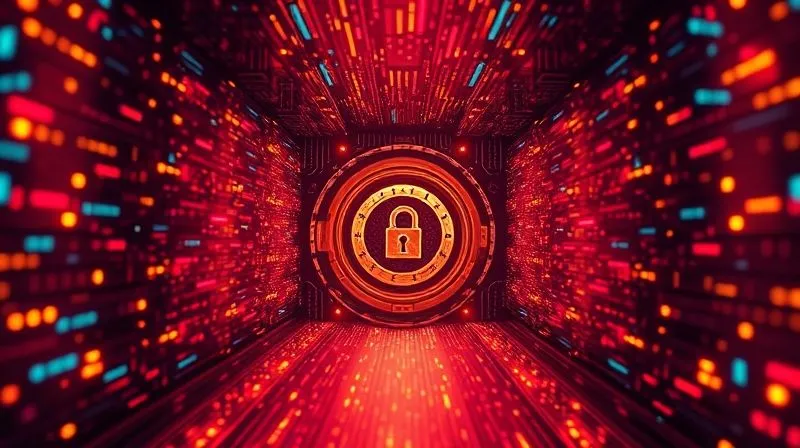 photorealistic, professional photography, 8K, cinematic lighting, sharp focus, depth of field, shot on a high-end DSLR, a digital labyrinth of glowing data streams converging into a central, secure vault, with smaller, darker streams attempting to infiltrate, symbolizing the challenges of data integrity and provenance in AI. The mood is intricate and protective.