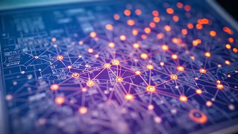 A photorealistic blueprint overlaying a complex AI neural network diagram, with glowing nodes representing 'Privacy-by-Design' principles like data minimization and consent management. Cinematic lighting, sharp focus on the blueprint and network, depth of field blurring a technical workspace. 8K hyper-detailed, professional photography, shot on a high-end DSLR.