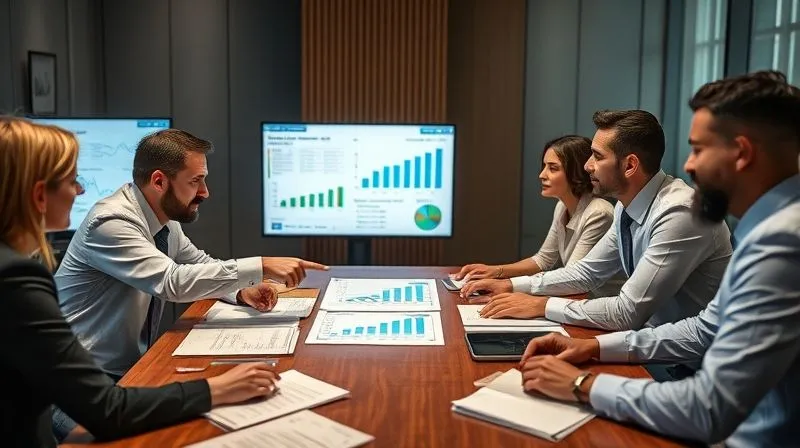 A photorealistic, professional photography image of a diverse team of legal and scientific experts collaborating around a conference table, reviewing complex data on screens and physical documents. One expert points to a detailed graph. Soft, professional lighting, sharp focus, depth of field. 8K, cinematic lighting, shot on a high-end DSLR.