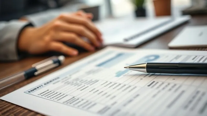 A photorealistic, professional photography shot of a meticulously organized financial ledger or spreadsheet on a desk, with a pen poised above it, suggesting careful financial record-keeping and compliance. Soft, professional lighting illuminates the details, emphasizing precision and order. Sharp focus on the ledger, depth of field blurring the surrounding office environment. 8K hyper-detailed, shot on a high-end DSLR.