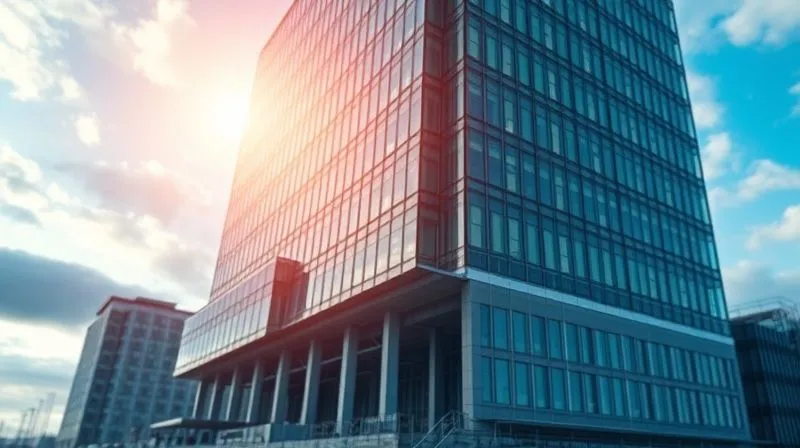 A photorealistic image of a strong, modern corporate building being rebuilt and reinforced, with a focus on its foundation and new, transparent sections, symbolizing robust compliance and renewed integrity. Cinematic lighting, sharp focus, depth of field blurring the sky, 8K hyper-detailed.