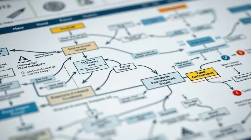 Photorealistic, professional photography, 8K, cinematic lighting, sharp focus, depth of field, shot on a high-end DSLR. A detailed close-up of a complex financial flow chart or diagram, with arrows connecting various entities and transactions, overlaid with annotations and strategic highlights, symbolizing the deconstruction of a tax shelter.