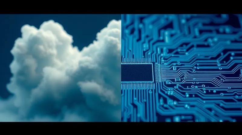 photorealistic, professional photography, 8K, cinematic lighting, sharp focus, depth of field, shot on a high-end DSLR. A split image: on one side, a blurred, abstract cloud representing a generic idea; on the other, a detailed, intricate blueprint of a microchip or a complex network diagram, representing specific implementation. A clear dividing line or a subtle transition between the two sides, emphasizing the contrast.