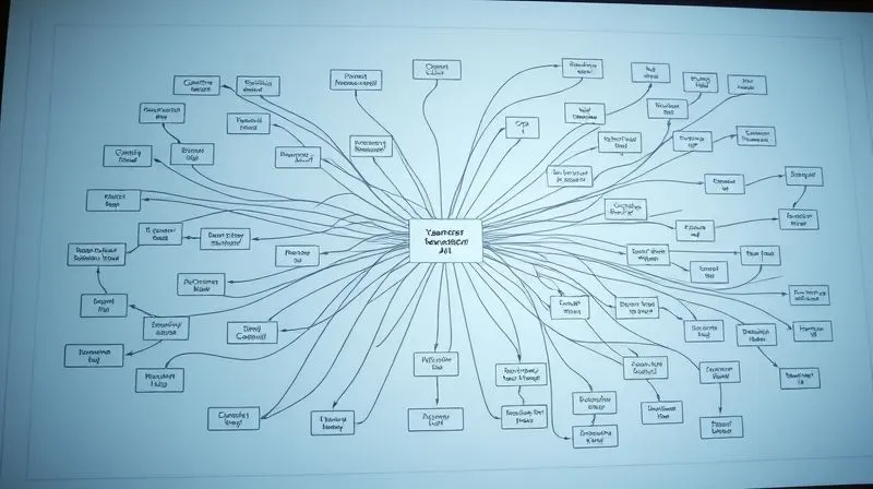A complex flowchart showing different pathways of a cyberattack hitting an AI system, with multiple decision points and question marks at points of potential liability. The lines converge and diverge, illustrating the difficulty of tracing a single cause. Photorealistic, professional photography, 8K, cinematic lighting, sharp focus, depth of field, shot on a high-end DSLR.