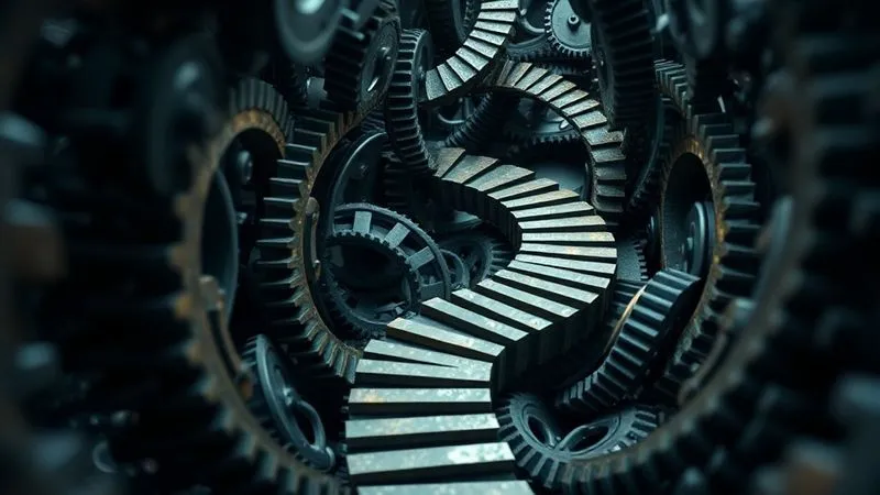 A photorealistic image of a winding, complex labyrinth or a series of interlocking gears, symbolizing the intricate procedural hurdles of the legal system, with a clear path forward emerging through careful navigation. Professional photography, 8K, cinematic lighting, sharp focus on the pathway, depth of field blurring the surrounding complexity, shot on a high-end DSLR.