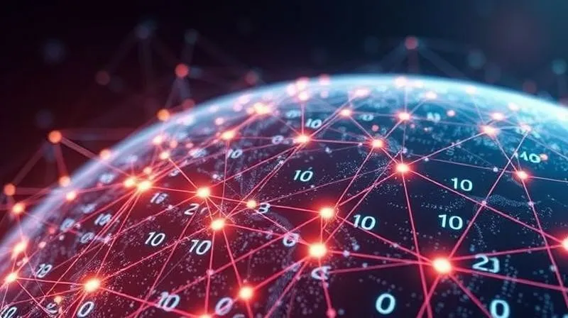 A photorealistic, professional photography image of a complex digital network overlaid with glowing lines, extending across a subtly visible globe. In the foreground, a series of intricate binary code patterns are visible, symbolizing data security and the flow of digital information. The image conveys the pervasive nature of digital content and the challenges of protecting it globally. 8K, cinematic lighting, sharp focus, depth of field, shot on a high-end DSLR.