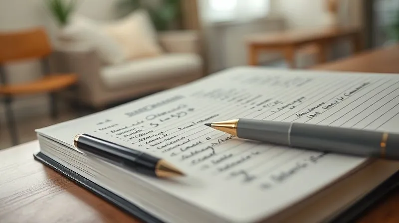 A close-up, photorealistic image of a detailed notebook with handwritten observations and dates, a pen resting beside it, suggesting meticulous record-keeping. The lighting is soft and focused on the notebook, with a blurred background of a nursing home room. professional photography, 8K, cinematic lighting, sharp focus, depth of field, shot on a high-end DSLR.