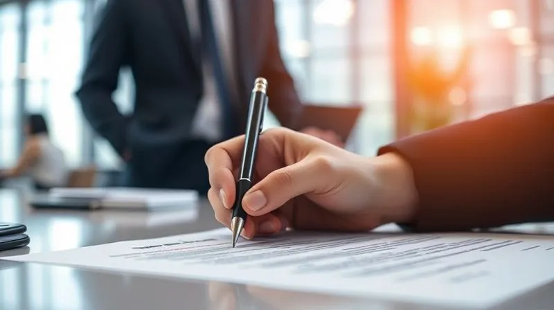 A photorealistic close-up of a legal hold notice document being signed, with a blurred background of a modern office environment, professional photography, 8K, cinematic lighting, sharp focus, depth of field, shot on a high-end DSLR.