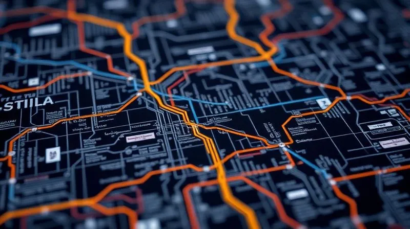 A photorealistic, professional photography, 8K, cinematic lighting image of a complex legal roadmap or blueprint, with intersecting lines and different colored pathways representing state and federal laws related to sports betting and NIL. Sharp focus on key intersections, depth of field blurring the less important background elements, conveying intricate regulation.