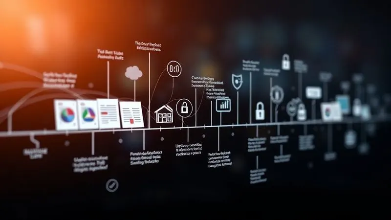 A photorealistic image showing a continuous, flowing timeline with various legal documents and digital security icons, symbolizing the dynamic nature of educational technology law and the need for ongoing adaptation. Professional photography, cinematic lighting, sharp focus on the timeline, depth of field, 8K hyper-detailed, shot on a high-end DSLR.