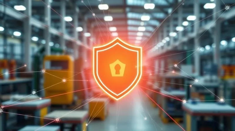 A photorealistic, professional photography, 8K, cinematic lighting, sharp focus, depth of field, shot on a high-end DSLR. A stylized, glowing digital shield icon overlaid on a complex network of interconnected lines representing global supply chains and online marketplaces. The background is a subtle, blurred image of a secure, modern factory, suggesting comprehensive brand protection from production to consumer.