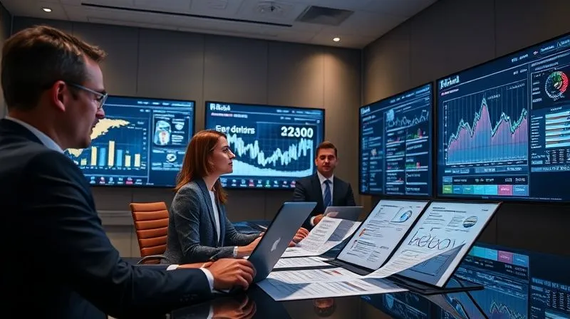 A photorealistic, professional photograph of a legal team in a modern conference room, intensely reviewing digital documents and complex legal charts on large screens, with a sense of urgency and collaboration. 8K, cinematic lighting, sharp focus on the team and screens, depth of field blurring the background, shot on a high-end DSLR.