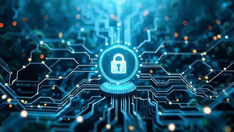 A photorealistic image of a complex digital ecosystem with data streams flowing into a central, secure data governance hub, represented by a stylized padlock or shield icon. Professional photography, 8K, cinematic lighting, sharp focus, depth of field.