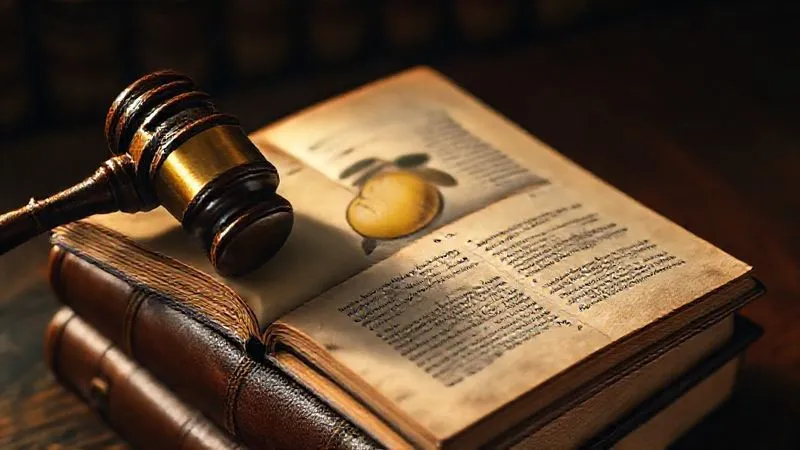 A photorealistic, professional photography, 8K, cinematic lighting, sharp focus, depth of field, shot on a high-end DSLR image depicting a vintage legal gavel resting atop a stack of old, leather-bound law books. One book is open to a page with a faded illustration of a lemon, subtly symbolizing the Lemon Test, while the text on the page discusses 'Establishment Clause jurisprudence.' The scene is bathed in a warm, contemplative light, suggesting deep legal study and historical context.