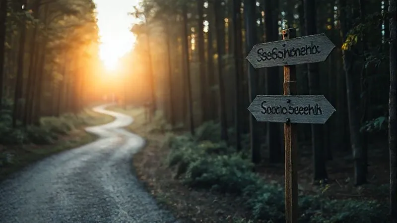 A photorealistic, professional photography, 8K, cinematic lighting, sharp focus, depth of field, shot on a high-end DSLR image depicting a winding, illuminated path leading through a dense, metaphorical legal forest towards a bright, distant horizon. Signposts along the path are subtly marked with 'Espinoza' and 'Carson,' indicating milestones. The overall mood is one of progress and clarity emerging from complexity.