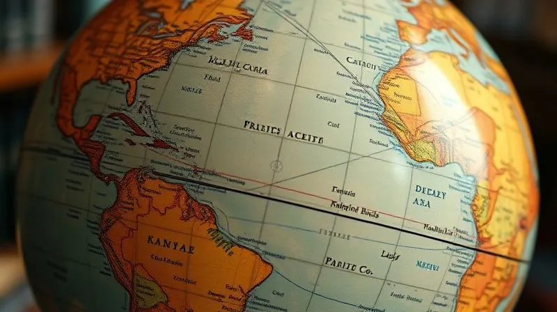 A photorealistic image of a vintage globe overlaid with modern shipping routes, representing global maritime commerce and legal complexities. Professional photography, 8K, cinematic lighting, sharp focus on the intricate routes, depth of field blurring the background, shot on a high-end DSLR.