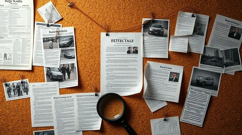 A photorealistic image of a detective's corkboard covered with various pieces of evidence: newspaper clippings about product recalls, consumer complaint forms, blurred photos of similar product failures, and connecting strings. The overall mood is one of meticulous investigation. Cinematic lighting, sharp focus on the central evidence, depth of field, 8K hyper-detailed, professional photography, shot on a high-end DSLR.
