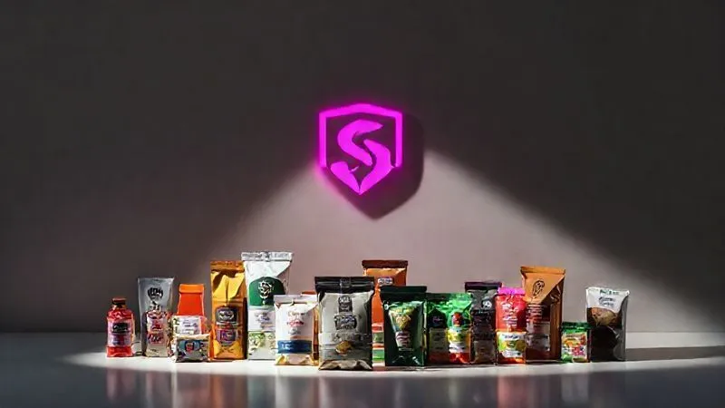 A photorealistic, inspiring image of a strong, unique brand logo (abstract, no text) casting a long, protective shadow over a collection of various distinctive product packages, symbolizing protection and market dominance. The scene is set on a clean, minimalist surface with soft, empowering lighting. Professional photography, 8K hyper-detailed, shot on a high-end DSLR, conveying security and triumph.