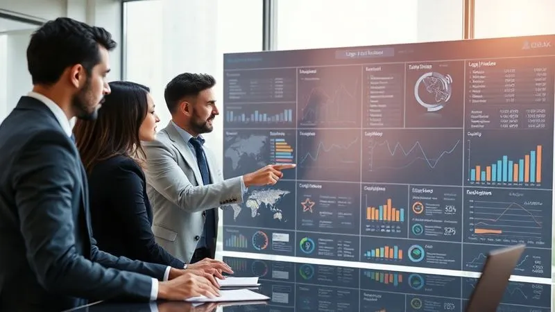 A photorealistic image of a diverse team of professionals (lawyers, compliance officers, business strategists) collaboratively reviewing a large digital dashboard displaying interconnected legal frameworks and compliance metrics. They are pointing at various sections, engaged in discussion, in a modern, well-lit conference room. Professional photography, 8K, cinematic lighting, sharp focus on the team and screen, depth of field blurring the background, shot on a high-end DSLR, emotionally resonant with collaboration and strategic planning.