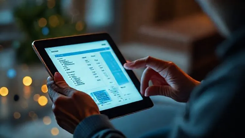 photorealistic, professional photography, 8K, cinematic lighting, sharp focus, depth of field, shot on a high-end DSLR, a person's hands meticulously scrolling through online bank statements on a tablet, with a focused, determined expression, surrounded by a subtle glow of digital information