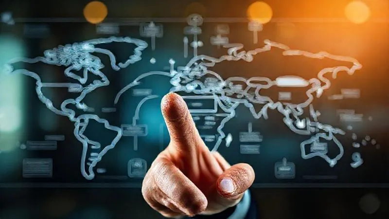 photorealistic, professional photography, 8K, cinematic lighting, sharp focus, depth of field, shot on a high-end DSLR, a hand pointing to a complex financial flowchart with arrows leading to international locations, symbolizing offshore asset concealment, with a serious and investigative mood