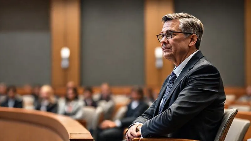 photorealistic, professional photography, 8K, cinematic lighting, sharp focus, depth of field, shot on a high-end DSLR, a parent, dressed professionally, sitting calmly and confidently on the witness stand in a modern courtroom, speaking clearly to the judge, with their legal team in the foreground and a blurred jury box in the background, conveying composure and truthfulness.