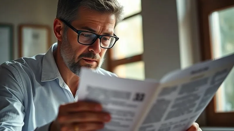 Photorealistic, professional photography, 8K, cinematic lighting, sharp focus, depth of field, shot on a high-end DSLR. A close-up of a teacher meticulously reviewing the fine print of a legal document, with a focused, determined expression, bathed in soft, natural light coming from a window.