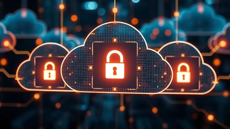 A photorealistic image depicting a secure cloud environment, with multiple data streams flowing through protected, glowing gateways. Digital shields and lock icons are subtly integrated into the network infrastructure. Professional photography, 8K, cinematic lighting, sharp focus on the secure gateways, depth of field blurring the broader cloud network, shot on a high-end DSLR, conveying robust digital protection.