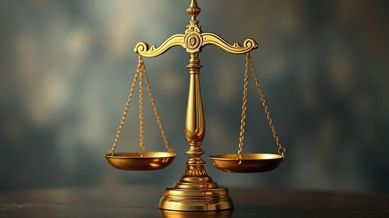 A photorealistic image of a gilded, antique scale of justice, perfectly balanced but with a subtle, intricate corporate structure of gears and cogs integrated into one side, suggesting the complexities of corporate governance. Cinematic lighting highlights the delicate balance, sharp focus, depth of field. 8K hyper-detailed, professional photography, shot on a high-end DSLR.