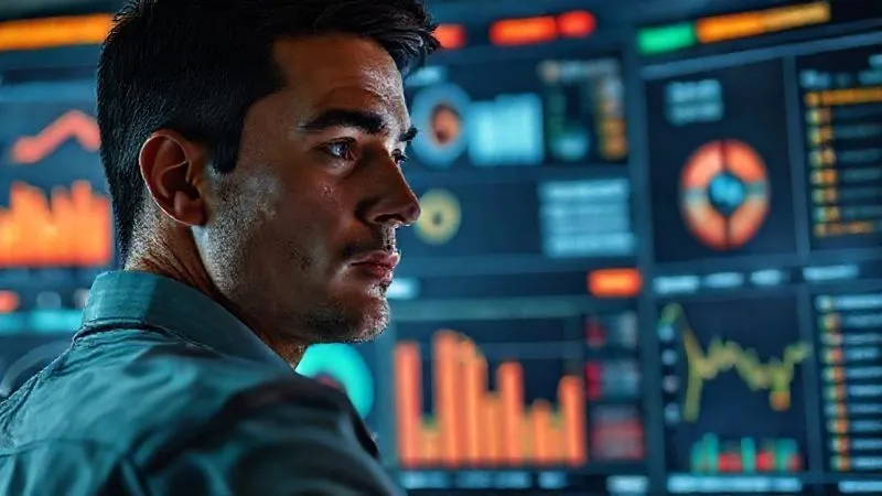 A photorealistic image of a person carefully monitoring a digital dashboard displaying various financial indicators and legal alerts, with a subtle, protective glow around them. The person's expression is one of calm alertness. Cinematic lighting, 8K, sharp focus on the person and screen, depth of field, professional photography, shot on a high-end DSLR, conveying vigilance and proactive protection.