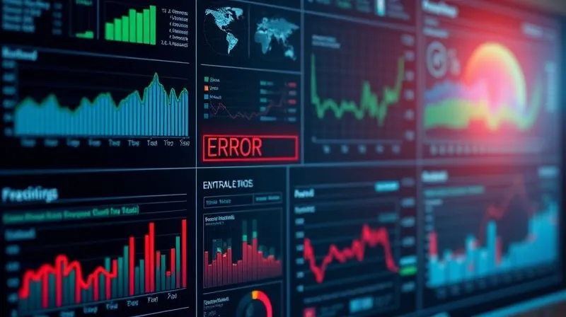 A photorealistic image of a complex environmental data dashboard with various charts and graphs, but several key data points are visibly missing or highlighted in red as 'error', conveying a sense of incompleteness and unreliability. Cinematic lighting, sharp focus on the flawed data, depth of field. 8K hyper-detailed, professional photography, shot on a high-end DSLR.