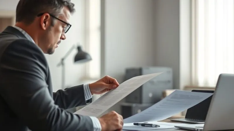A photorealistic image of a defense attorney in a modern, minimalist office, patiently explaining complex legal documents to a client. The attorney is pointing to a section of a document, maintaining eye contact, while the client listens attentively, perhaps with a furrowed brow. Soft, natural light streams through a window, creating a calm yet serious atmosphere. Professional photography, 8K, cinematic lighting, sharp focus on the attorney and documents, depth of field blurring the background, shot on a high-end DSLR.