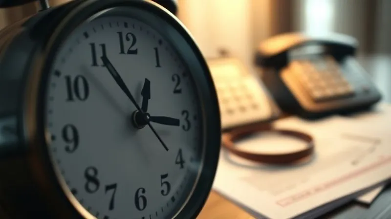 A photorealistic, professional photography, 8K, cinematic lighting, sharp focus, depth of field, shot on a high-end DSLR. Image of a blurred clock face with hands indicating extreme urgency, overlaid with a subtle, out-of-focus background of a telephone and legal documents, emphasizing the critical nature of immediate action in international child abduction cases. The lighting is dramatic and intense.