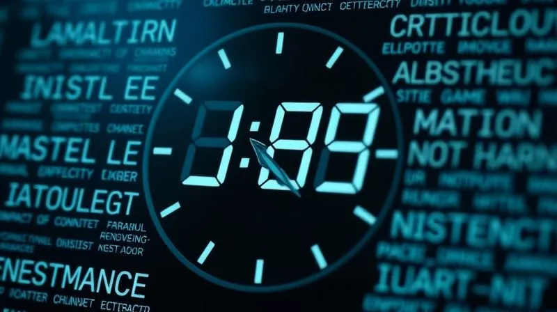 A digital clock face rapidly counting down, surrounded by blurred legal texts, indicating urgency, photorealistic, professional photography, 8K, cinematic lighting, sharp focus, depth of field, shot on a high-end DSLR.
