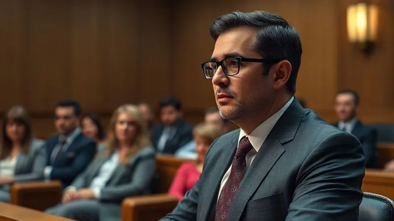 A photorealistic image of a distinguished medical expert witness, dressed professionally, confidently testifying in a courtroom, with a jury attentively listening in the background. Cinematic lighting, sharp focus on the expert, depth of field, 8K, shot on a high-end DSLR.